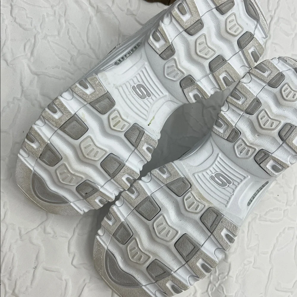 Skechers All-White Chunky Lace-Up Sneakers